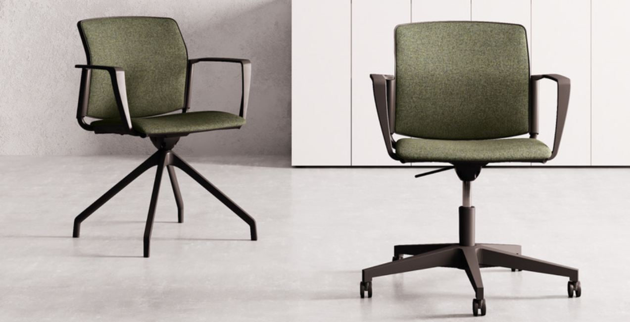 Chaise Logan 4 pied en Métal chromé - Dossier et assise en mousse Tapisse en tissu avec accoudoir additional image