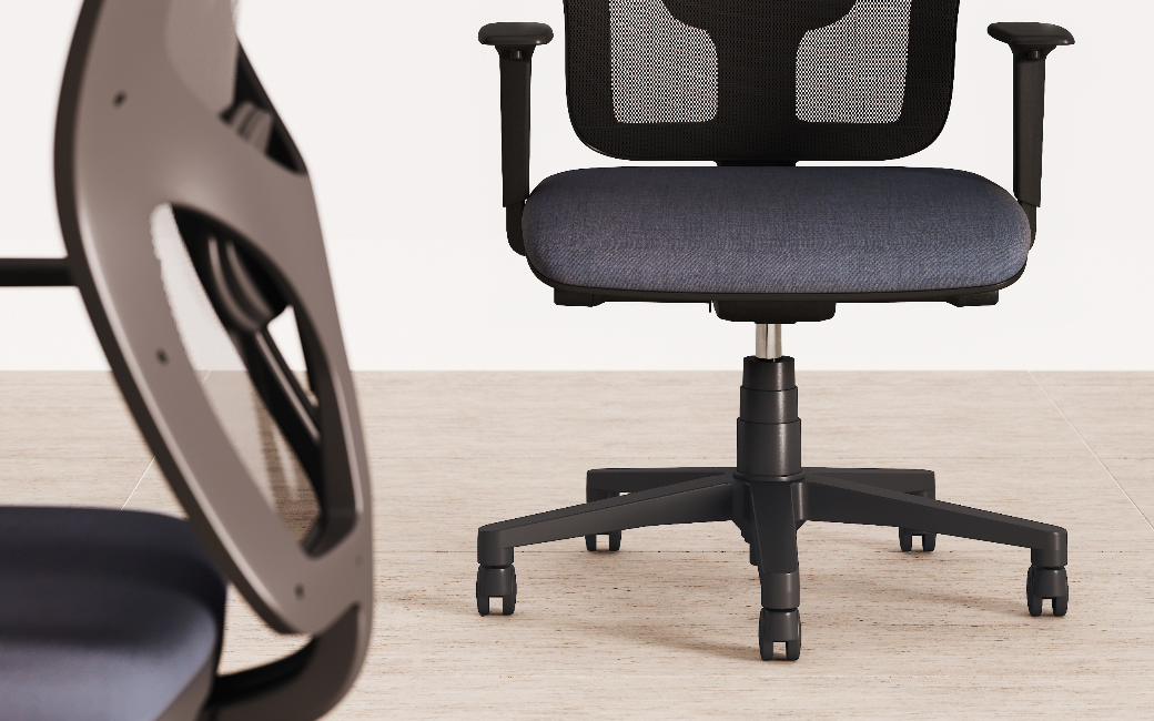 Chaise Président Q3 avec repose tête - Dossier en mesh - Assise en mousse tapissée additional image