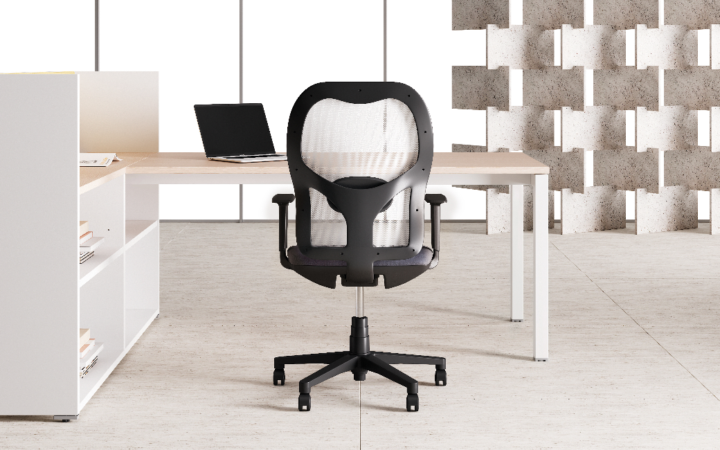 Chaise Président Q3 avec repose tête - Dossier en mesh - Assise en mousse tapissée additional image
